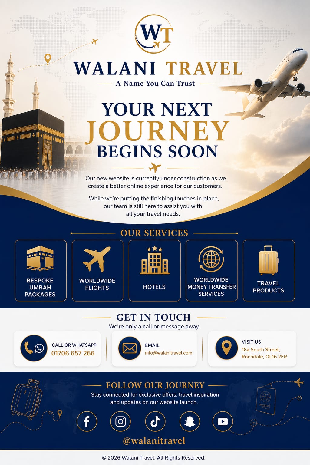 Walani Travel Landing Page